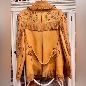 Vintage NEZ PERCE Hand-Krafted Leather Beaded Fringe Jacket